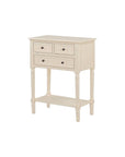 24" Blue Solid Wood Distressed Console Table With Shelf And Three Drawers