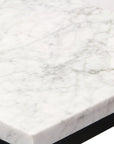 Set of Two Black Marble and Steel Square Frame Nested Tables