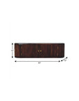 43" Chestnut Solid Wood Floating Wall Mount Console Table