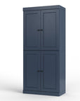 32" French Blue Solid Wood Four Door Linen Cabinet