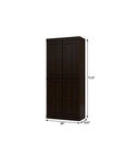 32" Espresso Solid Wood Four Door Linen Cabinet
