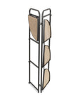 47" Brown Distressed Metal And Wood Four Tier Corner Bookcase