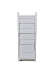 44" White Distressed Wood Four Tier Ladder Bookcase