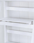 44" White Distressed Wood Four Tier Ladder Bookcase