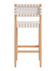 30" White Solid Wood Low Back Outdoor Bar Height Chair