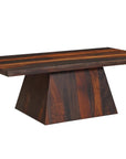 51" Dark Brown Solid Wood Pedestal Coffee Table