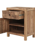 30" Natural Solid Wood Live Edge One Drawer Nightstand