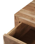 30" Natural Solid Wood Live Edge One Drawer Nightstand