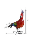 17" Red And Blue Metal Birds Garden Accents Accessories