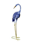 34" Blue And Gold Metal Birds Garden Accents Accessories