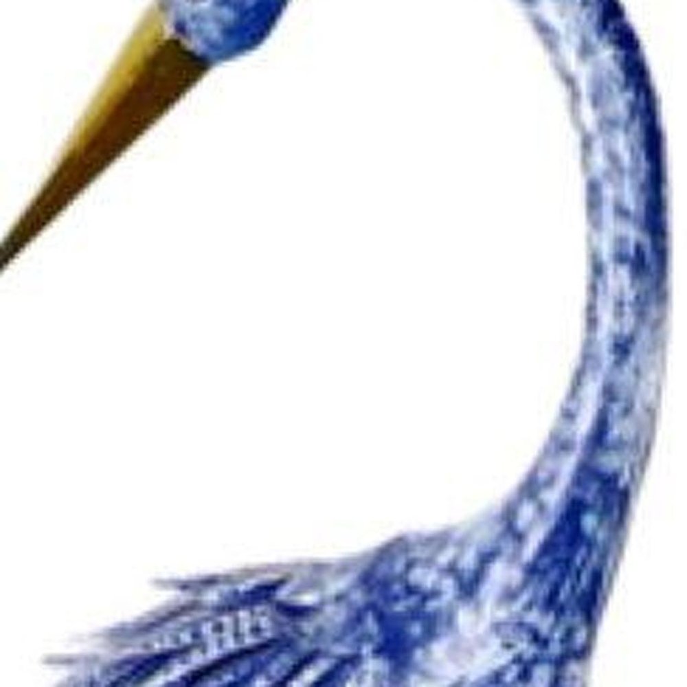 34" Blue And Gold Metal Birds Garden Accents Accessories