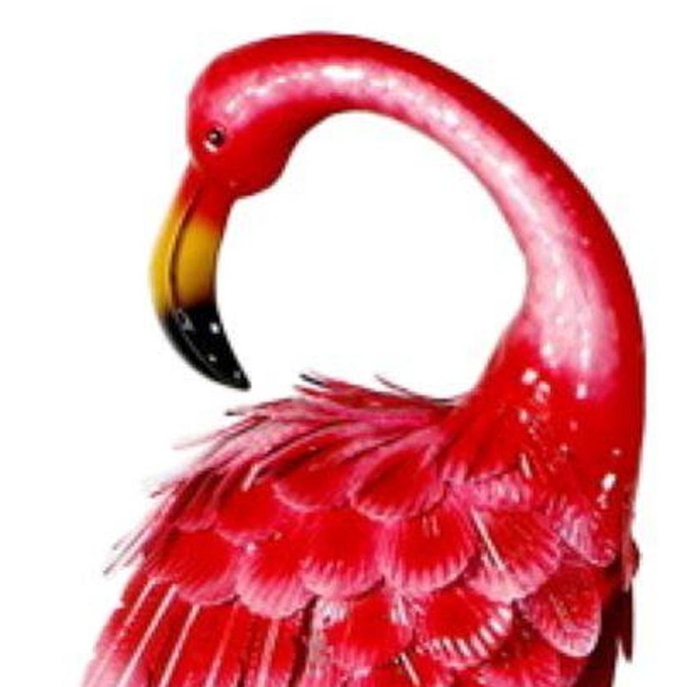 31" Pink Metal Flamingo Garden Accents Accessories