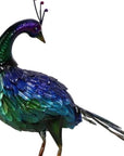 18" Blue And Green Metal Birds Garden Accents Accessories