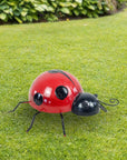 13" Red And Black Metal Insect Garden Accents Accessories