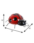 13" Red And Black Metal Insect Garden Accents Accessories