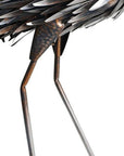 27" Copper And Silver Metal Flamingo Garden Accents Accessories