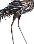 27" Copper And Silver Metal Flamingo Garden Accents Accessories
