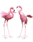 33" Pink Metal LED lights Flamingo Garden Accents Accessories