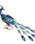 16" Purple Blue And Yellow Metal LED lights Birds Garden Accents Accessories