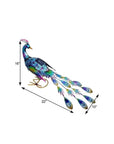16" Purple Blue And Yellow Metal LED lights Birds Garden Accents Accessories
