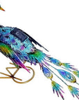 16" Purple Blue And Yellow Metal LED lights Birds Garden Accents Accessories