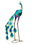 35" Purple And Blue Metal LED lights Birds Garden Accents Accessories