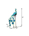 34" Purple And Blue Metal LED lights Birds Garden Accents Accessories