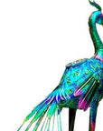 34" Purple And Blue Metal LED lights Birds Garden Accents Accessories