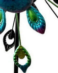 78" Blue And Purple Metal LED lights Birds Windmill