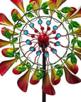 78" Red Green And Yellow Metal Windmill