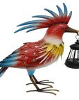 17" Red Blue And Yellow Metal LED lights Birds Garden Accents Accessories