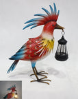 17" Red Blue And Yellow Metal LED lights Birds Garden Accents Accessories