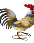 16" Yellow White And Red Metal Birds Garden Accents Accessories