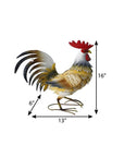 16" Yellow White And Red Metal Birds Garden Accents Accessories