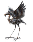 26" Copper And Silver Metal Flamingo Garden Accents Accessories