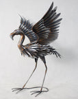26" Copper And Silver Metal Flamingo Garden Accents Accessories