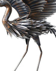 26" Copper And Silver Metal Flamingo Garden Accents Accessories