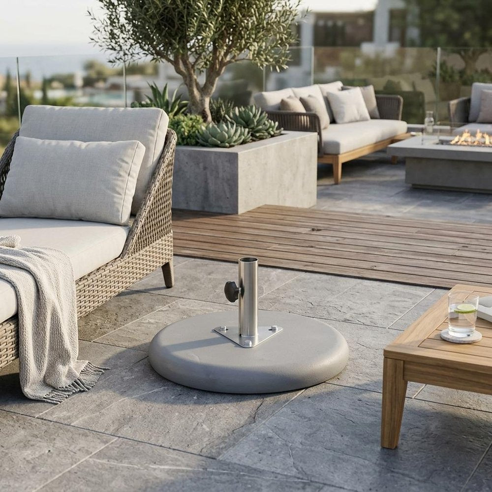 Charcoal Market Umbrella Concrete Mounted Umbrella Base