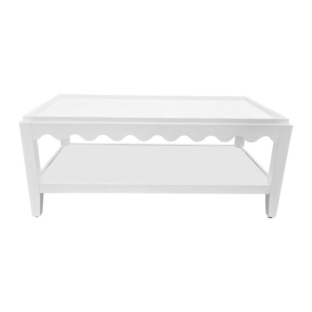 48" White Solid Wood Coffee Table