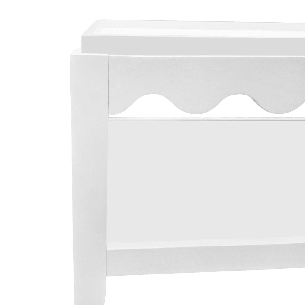 48" White Solid Wood Coffee Table