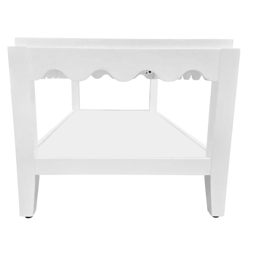 48" White Solid Wood Coffee Table