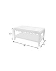 48" White Solid Wood Coffee Table