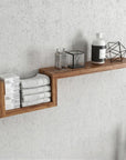 47" Oak Solid Wood Wall Mounted Floating Shelf