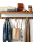 36" Brown Solid Wood Wall Mounted Floating Shelf