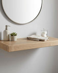 18" Brown Solid Wood Wall Mounted Floating Shelf