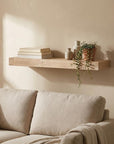 18" Brown Solid Wood Wall Mounted Floating Shelf
