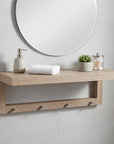 24" Brown Solid Wood Wall Mounted Floating Shelf