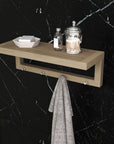 24" Brown Solid Wood Wall Mounted Floating Shelf