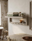 24" Brown Solid Wood Wall Mounted Floating Shelf