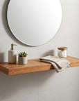 24" Brown Solid Wood Wall Mounted Floating Shelf